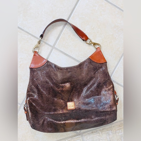 DOONEY BOURKE metallic leather hobo snakeskin  purse - Picture 12 of 16